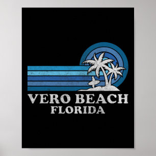Vero Beach Florida Family Summer Vacation Vintage Poster