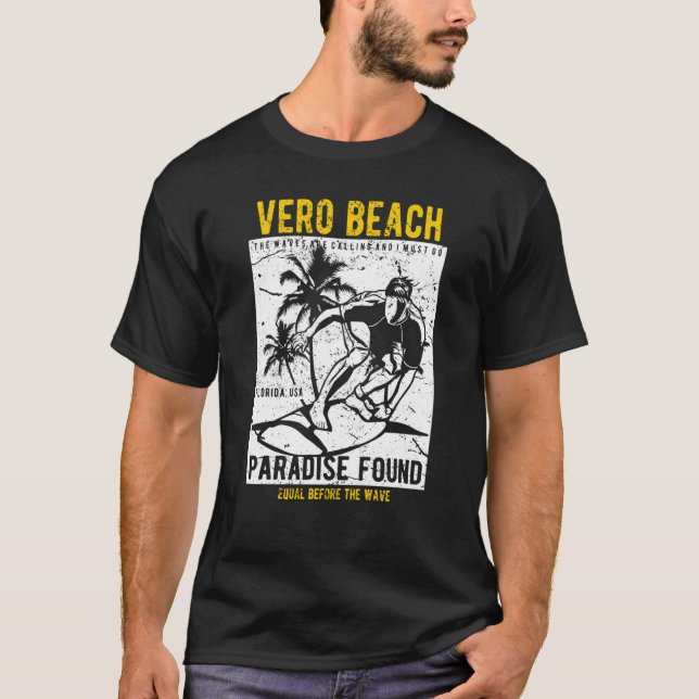 Vero Beach Florida Retro Distressed Style Souvenir T-Shirt (Front)