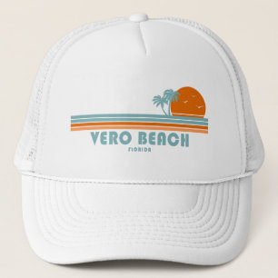 Vero Beach Florida Sun Palm Trees Trucker Hat