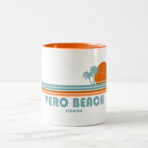 Vero Beach Florida Sun Palm Trees Two-Tone Coffee Mug