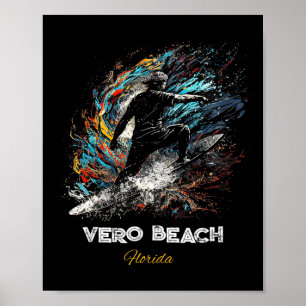 Vero Beach Florida Surfing Surfboard  Poster