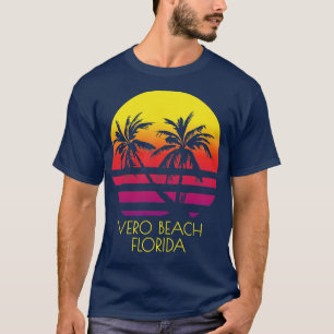 Vero Beach Florida Tropical Palm Trees Sunset Vaca T-Shirt