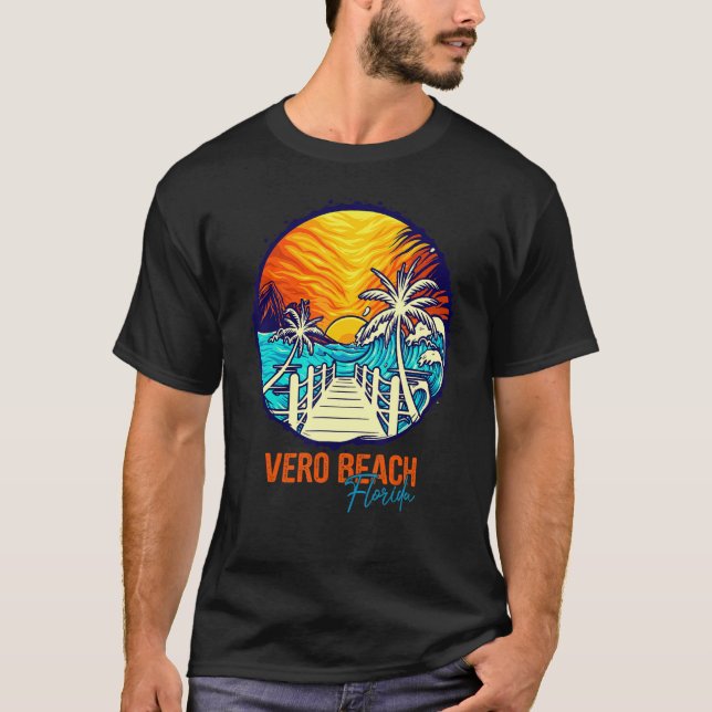 Vero Beach Sunset Matching Vacation Friends Family T-Shirt (Front)