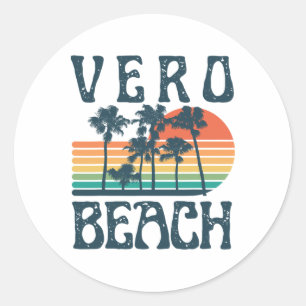 Vero Florida Beach Summer Vacation Vintage  Classic Round Sticker