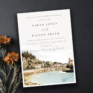 Verona Adige River Italy Wedding Anniversary Invitation
