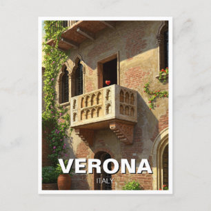 Verona Balcony Italy Travel Postcard