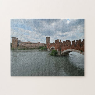 Verona Castelvecchio bridge and castle view puzzle