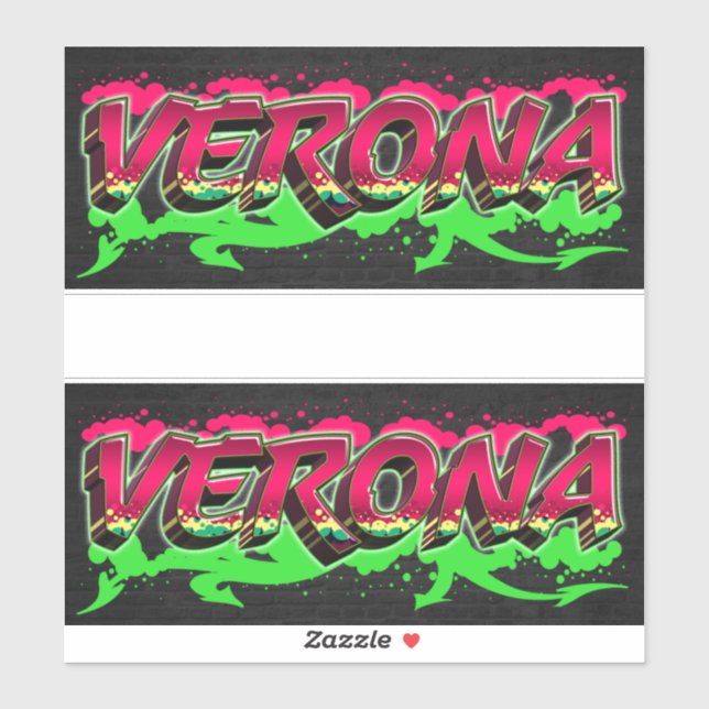 Verona First Name Graffiti Sticker (Sheet)