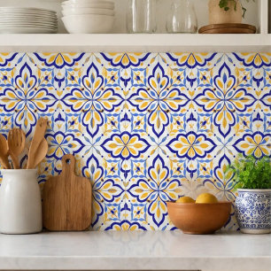 Verona Fleur Elegant Indigo Honey Mediterranean Tile