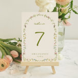 VERONA Frame Wedding Table Number Card<br><div class="desc">VERONA Wildflowers and Vines Arch Frame,  wedding table number card. Please note that table number cards must be numbered and added to your cart individually. Fonts and colour can be changed by selecting the "edit using design tool" feature.</div>