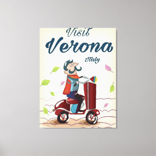 Verona Italian scooter travel poster Canvas Print