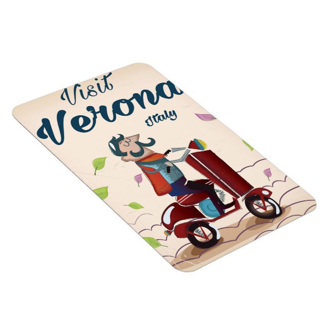 Verona Italian scooter travel poster Magnet (Right Side)