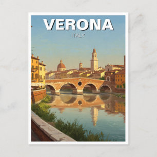 Verona Italy Bridge Travel Postcard