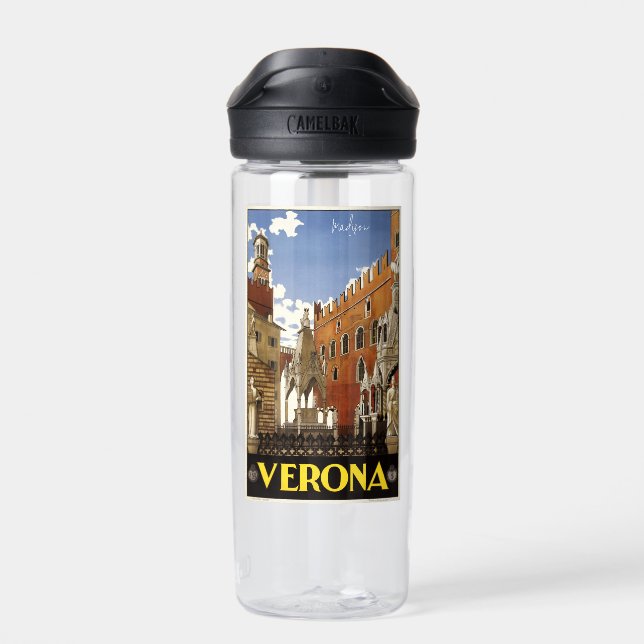 Verona Italy Custom Name Water Bottle (Back)
