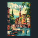 Verona Italy Travel Art Vintage Poster<br><div class="desc">Verona retro vector travel design. Verona is a city in northern Italy’s Veneto region,  with a mediaeval old town built between the meandering Adige River. It’s famous for being the setting of Shakespeare’s "Romeo and Juliet."</div>