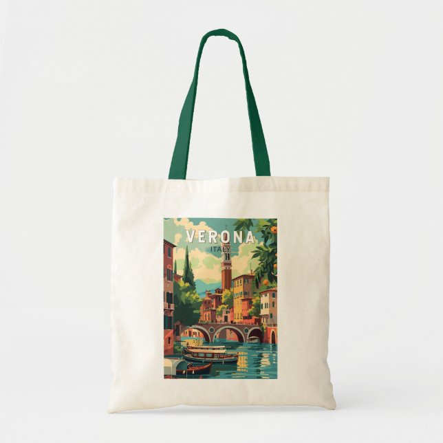 Verona Italy Travel Art Vintage Tote Bag (Front)