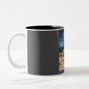 Verona Italy Vintage Minimal Retro Travel Poster  Two-Tone Coffee Mug