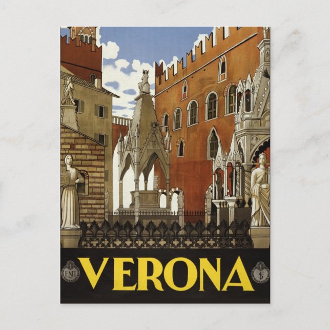 Verona, Italy Vintage style travel postcard (Front)