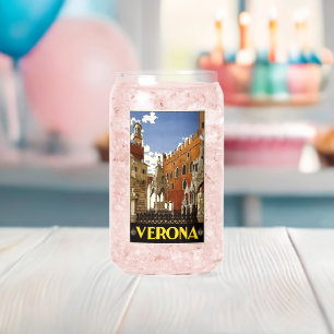 Verona Italy Vintage Travel Can Glass