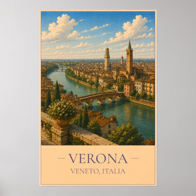 Verona, Italy – Vintage Travel Poster (Front)
