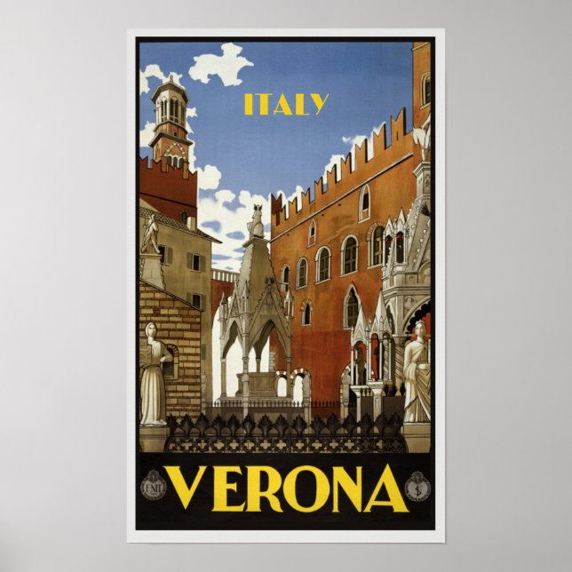 VERONA ITALY VINTAGE TRAVEL POSTER (Front)