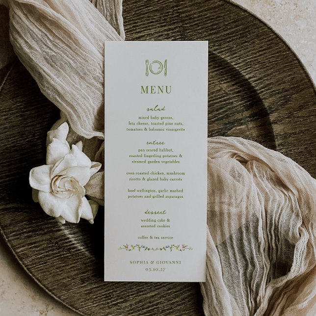 VERONA Moss Green Wedding Menu (Creator Uploaded)