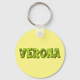Verona Name Kiwi Design Keychain