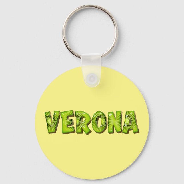 Verona Name Kiwi Design Keychain (Front)