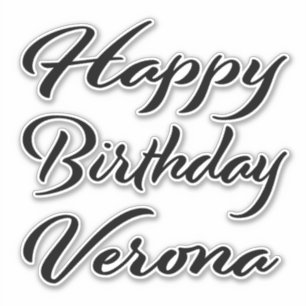 Verona Name Vorname black Sticker Geburtstag