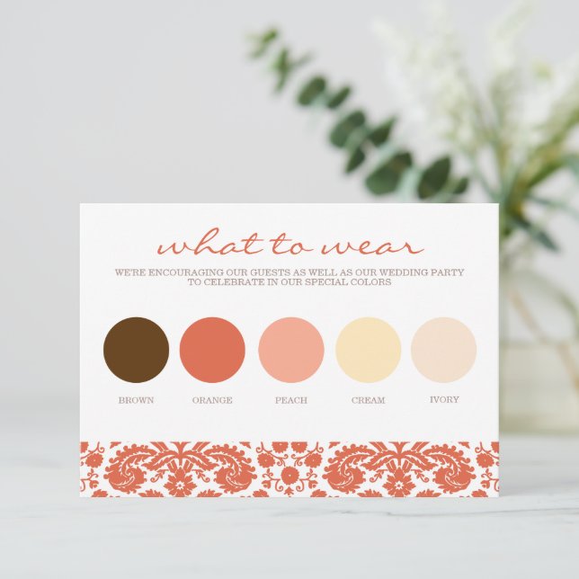 Verona Sunset Attire Enclosure Card (Standing Front)