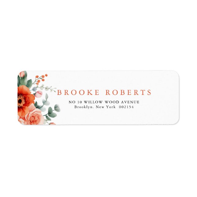 Verona Sunset Bright Orange Modern Floral Wedding (Front)