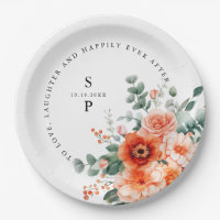 Verona Sunset Bright Orange Modern Floral Wedding