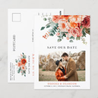 Verona Sunset Bright Orange Modern Floral Wedding