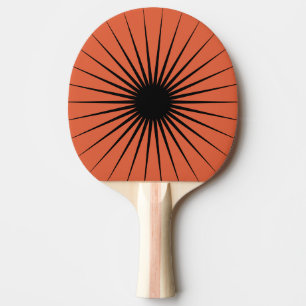 Verona Sunset Orange Colour And Hypnotic Line Burs Ping Pong Paddle