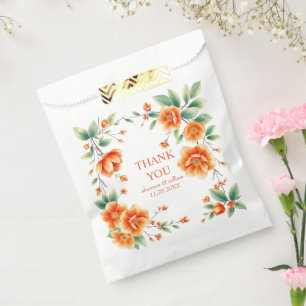 Verona sunset orange frame wedding Thank You Favour Bags