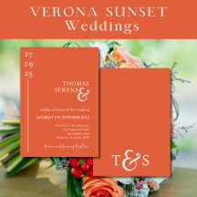 Verona Sunset Orange Modern Minimalist Wedding
