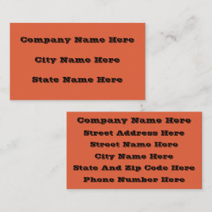 Verona Sunset Orange Solid Color Business Card
