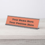 Verona Sunset Orange Solid Colour Desk Name Plate<br><div class="desc">Name Plate Desk Sign printed with pretty purple and yellow solid colours to match our Verona Sunset Orange Solid Colour shown here with many of our most popular selling products by TheFabricSeal print on demand shop at Zazzle.com #ZazzleMade ©️Original. https://www.zazzle.com/store/thefabricseal Love is in the air with Verona Sunset beautiful punchy...</div>