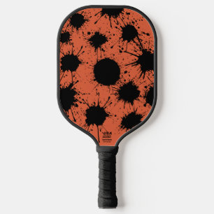 Verona Sunset Orange With Black Splatter And Lines Pickleball Paddle