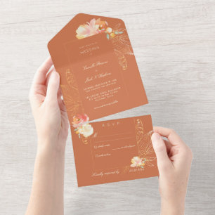 Verona Sunset Tracery Wedding All In One Invitation