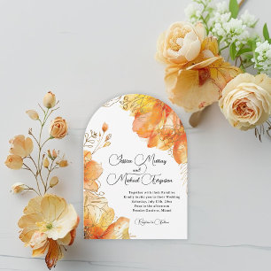 Verona Sunset Watercolor Floral Arch Wedding Invitation