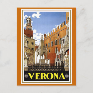 "Verona" Vintage Italian Travel Poster Postcard