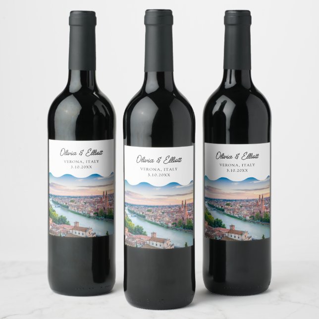 Verona Wedding Favour Personalised Wine Label (Bottles)