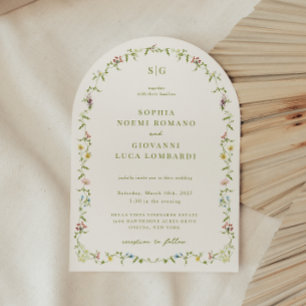 VERONA Wildflower Arch Frame Wedding Invitation