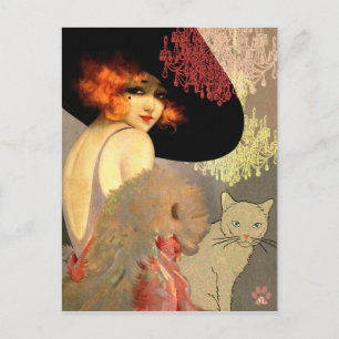 Veronica Cat and Chandelier Postcard