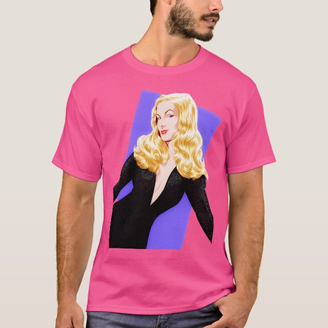 Veronica Lake - An Illustration By Paul Cemmick T-Shirt (Front)
