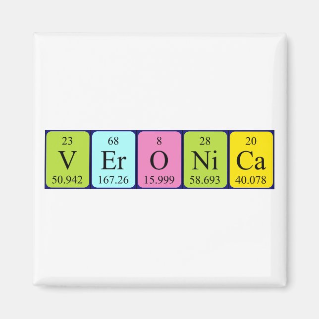 Veronica periodic table name magnet (Front)