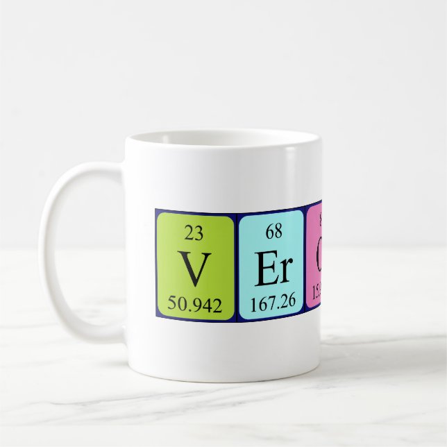 Veronica periodic table name mug (Left)