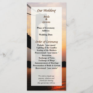 Verrazano Bridge at Dawn Wedding Program Programme