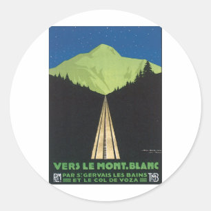Vers le Mont Blanc Classic Round Sticker